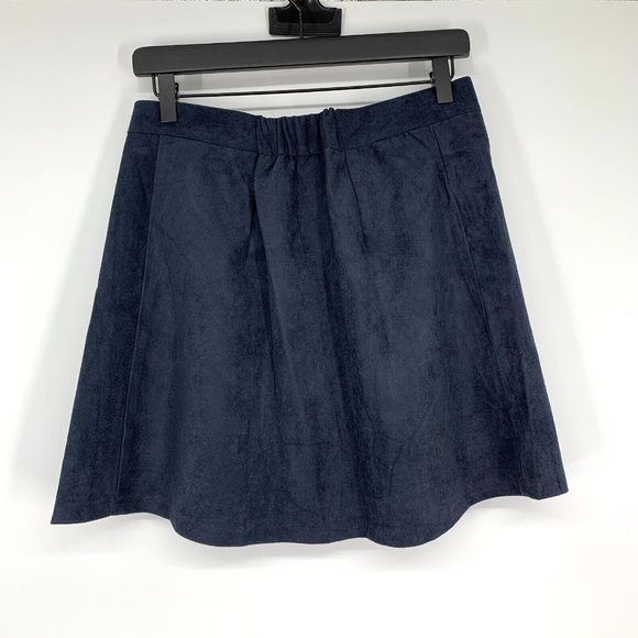 Raga Skirt Tara Blue Faux Suede Button Down Front Mini - Picture 9 of 11